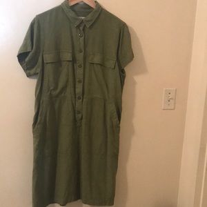 J. Crew Factory Drapey Oxford Shirtdress